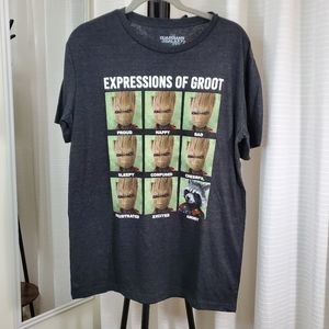 Marvel Groot T shirt Super Soft Charcoal Grey Size Large NWT